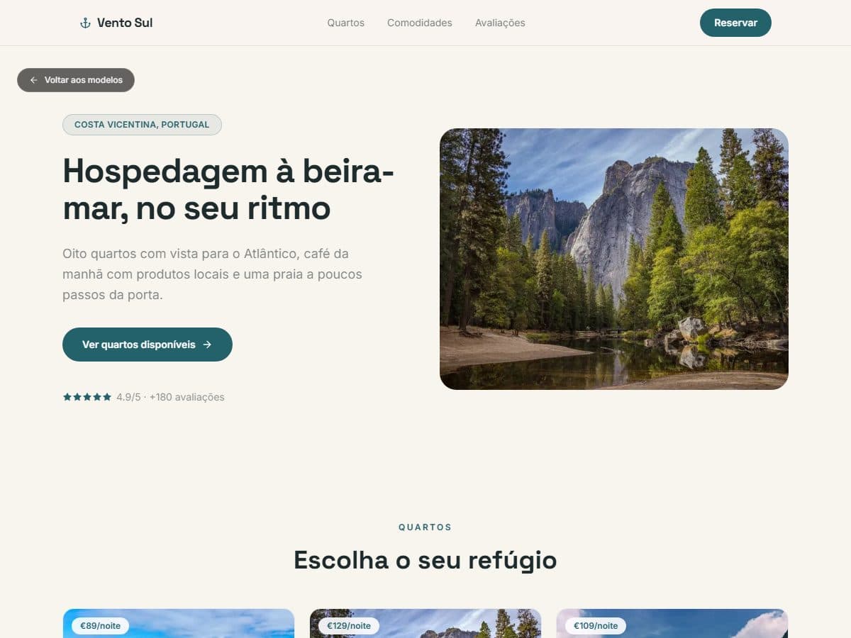 Prévia do modelo Pousada Vento Sul
